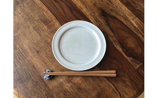 典型プレート 6寸皿 グレーホワイト2枚セット