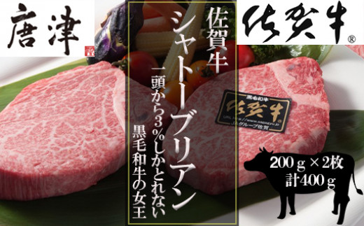 佐賀牛 厚切りシャトーブリアン200g×2(合計400g) 佐賀牛 A5等級 希少