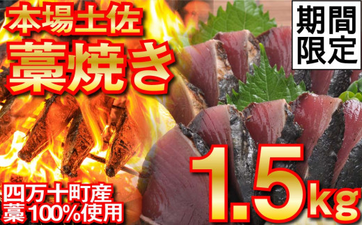 期間限定!!本場土佐のワラ焼きカツオタタキ1.5kg！ご当地葉にんにくタレ付きのサムネイル
