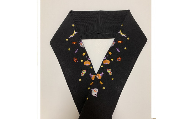 半衿 半襟 黒 ハロウィン 刺繍 - 大阪府豊中市 | ふるさと納税 