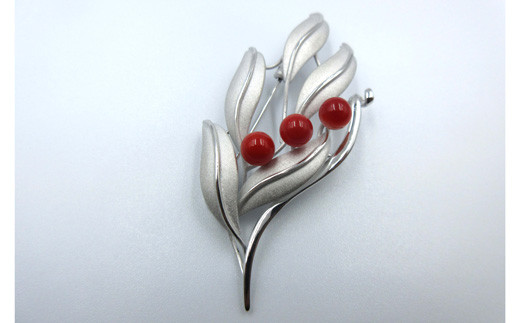 土佐沖血赤珊瑚ブローチ（sa-200803-6） - 高知県宿毛市｜ふるさと