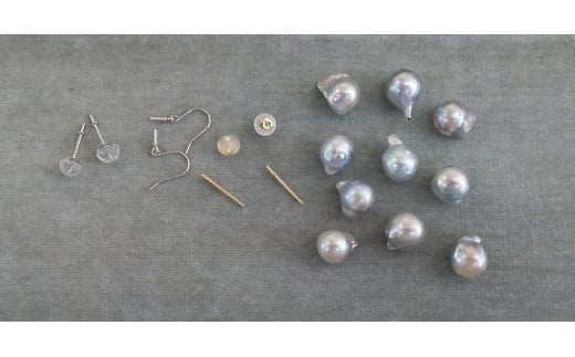 【三重県鳥羽市】N-59リモートオーダー伊勢志摩あこや本真珠ピアス(ナチュラルバロック)