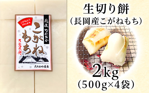 D9-05A生切り餅2kg（新潟県長岡産こがねもち） - 新潟県長岡市