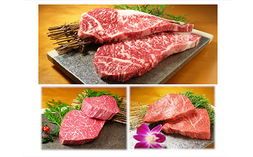 あか牛 ステーキ 食べ比べ 3点セット ロース ヒレ ランプ 合計740g 熊本県水上村 ふるさと納税 ふるさとチョイス