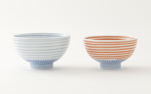 錆絵と草飯茶碗 10客 新品未使用 （茶碗 有田焼 波佐見焼 網点紋茶碗 