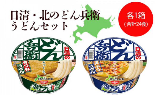 日清 北のどん兵衛 うどんセット 天ぷら きつね 各1箱 合計2箱 北海道千歳市 ふるさと納税 ふるさとチョイス