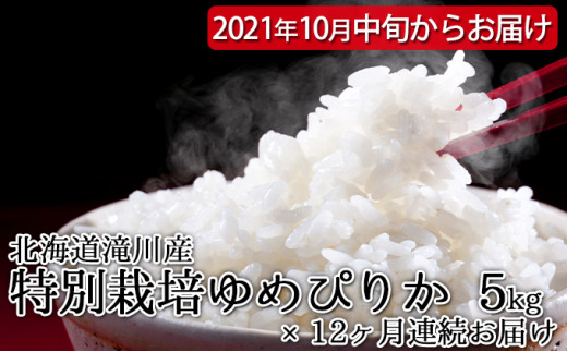 5641 1053 北海道滝川産 特別栽培ゆめぴりか 5kg 12ヶ月連続 21年10月中旬 新米からお届け 北海道滝川市 ふるさと納税 ふるさとチョイス