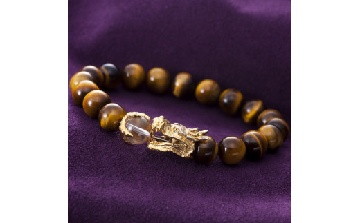 山梨県甲府市にて製作 ドラゴン虎目石ブレスレット 宝珠は水晶 紳士向きサイズ 山梨県甲府市 ふるさと納税 ふるさとチョイス