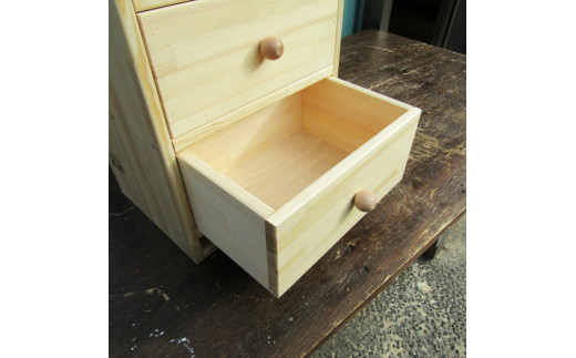 手作り 木製 キャビネット 4段【選択カラー：ゴールデンオーク】【007B