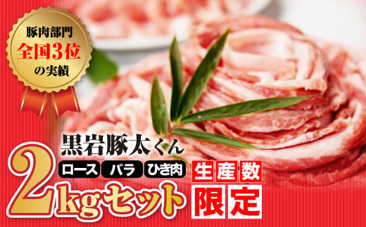 毎月数量限定 黒岩豚太くん 豚肉 2kgセット ロース 約500g 1p バラ500g 1p ひき肉 約500g 2p 岩手県北上市 ふるさと納税 ふるさとチョイス