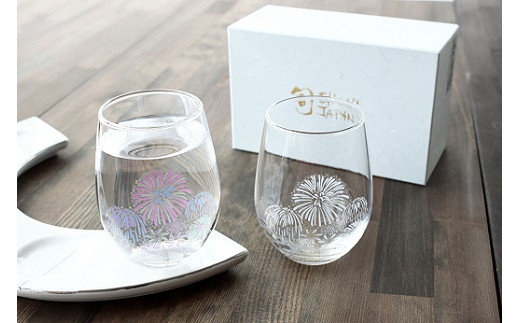温度で変化する酒器 フリーグラスペアセット 冷感花火 岐阜県多治見市 ふるさと納税 ふるさとチョイス
