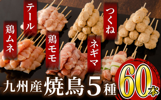絶品 九州産焼鳥 5種盛合せ 60本 特製焼き鳥のタレ付き B 662 佐賀県上峰町 ふるさと納税 ふるさとチョイス