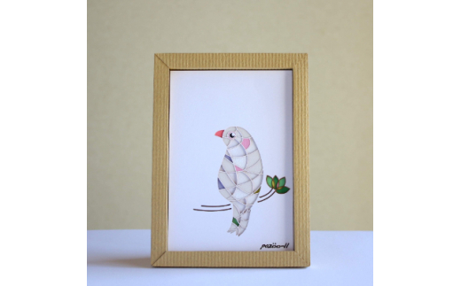 高原綾 「語るインコ」「月のインコ」絵画作品　２点セット 高原綾 「語るインコ」「月のインコ」絵画作品 2点セット