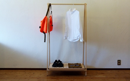 ハンガーラック【木製 手づくり 京丹波町産ヒノキ使用】 ※北海道・東北