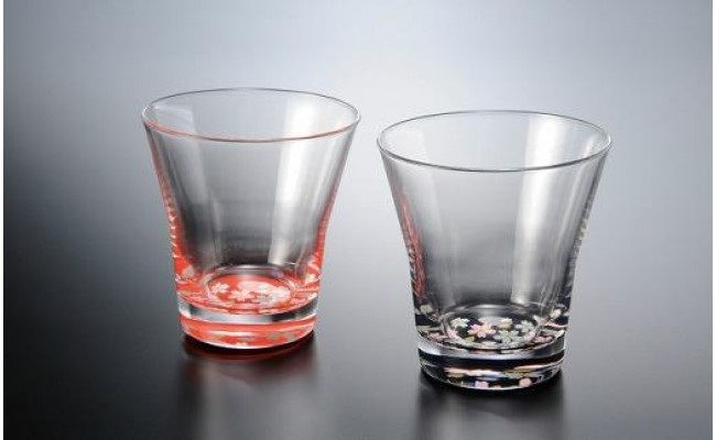 紀州漆器 タンブラーグラス 蒔絵 桜 ペア 赤 黒 - 和歌山県海南市 紀州漆器 タンブラーグラス 蒔絵 桜 ペア 赤 黒 - 和歌山県海南市