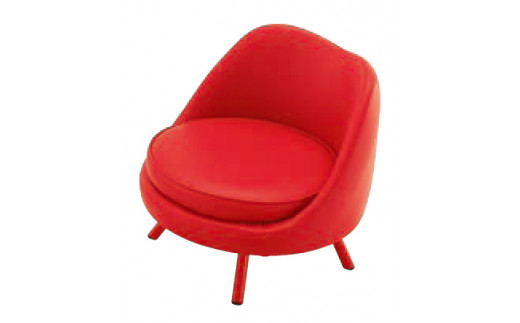 G128　ＱＵＯＮチェア ラッテ カラー５色（子供用椅子／ローチェア／リビング）レッド×レッド