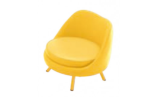 G128　ＱＵＯＮチェア ラッテ カラー５色（子供用椅子／ローチェア／リビング）イエロー×イエロー