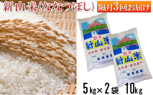 [№5724-0454]◆令和5年産新米◆新山米(ななつぼし)5kg×2袋 10kg 隔月3回お届け