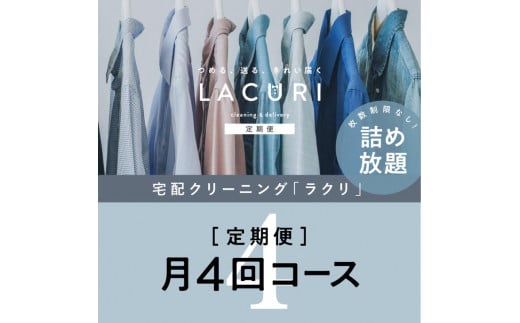 定期便】クリーニング 詰め放題 月４回コース 1年分(48回利用分