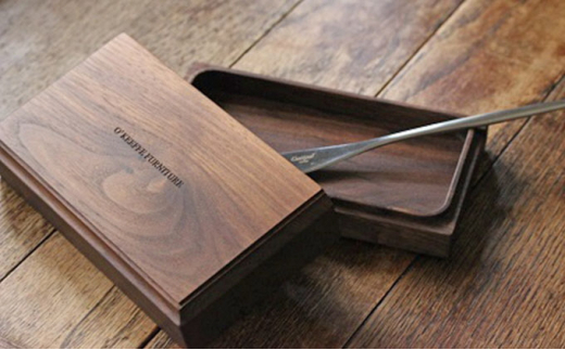 木製 バターケース ナイフ セット ウォールナット材 オキーフ