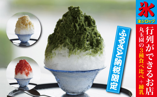 【静岡県焼津市】a25-031　手作り かき氷 生 シロップ 食べ比べ セット 3種 + 練乳