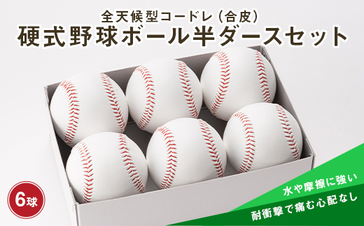 全天候型コードレ 合皮 硬式野球ボール半ダースセット F3s 0343 山形県新庄市 ふるさと納税 ふるさとチョイス