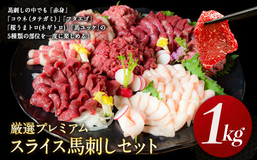馬刺し すがのや 厳選プレミアムスライス馬刺しセット 1kg 千興