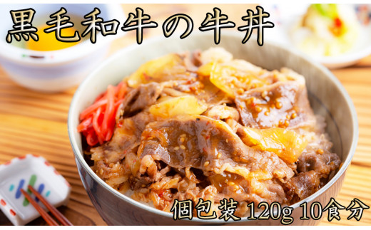 【奈良県広陵町】レンジで簡単調理！国産 黒毛和牛の牛丼　計1.2kg(120g×10)