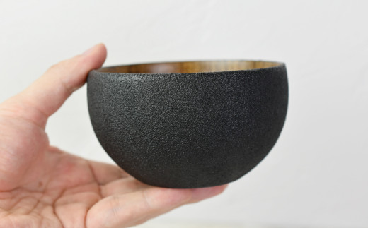 ざらざら越前漆器】 丸椀 炭黒色 くろめ工房 [B-09201a] - 福井県鯖江