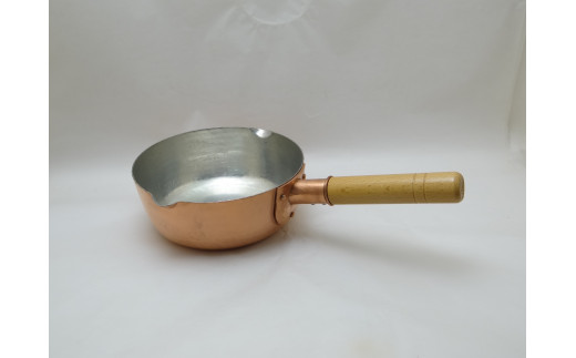 銅 手打ち 片手鍋 １８センチ ①