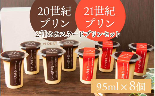 2種のカスタ－ドプリン20世紀・21世紀プリン 8個セット [B-09015