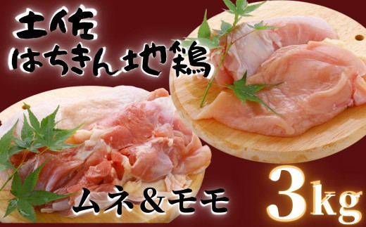 土佐 はちきん地鶏 合計 3kg もも肉 むね肉 高知 須崎 国産 鶏肉 須崎
