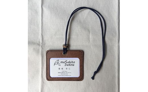 鹿革のカードケース -茶・無染色-（シンプル小さめ）革小物 レザー