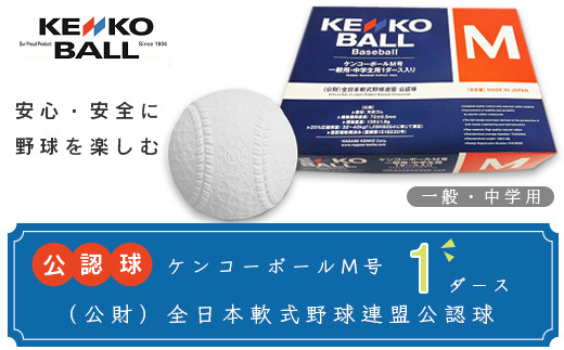 N02022（公財）全日本軟式野球連盟公認球 ケンコーボールＪ号（1 ...