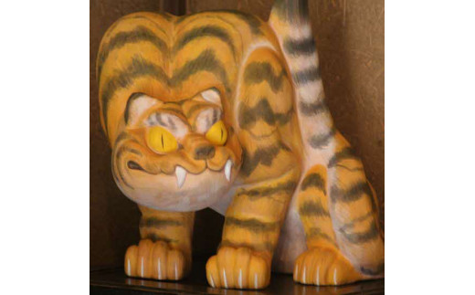 山陰浜田の伝統技術で作られた「猫虎」 土人形 伝統工芸品 工芸品 人形