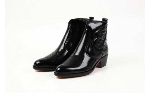 【東京都台東区】【Made in JAPAN】本革ウエスタンブーツ日本製 (サイズ:26.5cm、カラー:ブラック)