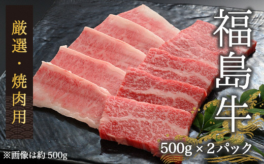 今野畜産 福島牛／厳選焼肉用（500g×2パック）【42002】 - 福島県南