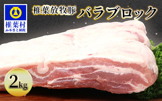 【宮崎県椎葉村】椎葉放牧豚 バラブロック【合計2Kg】【世界を翔ける 日本三大秘境の 美味しい 豚肉】【2キロ】【好きな量を好きなだけ使えて便利】