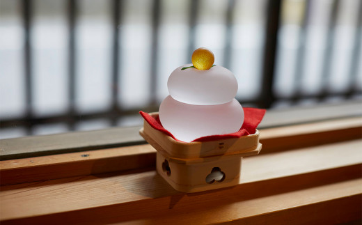 新品未使用　ガラス鏡餅 清らかな光が乱反射する「硝子の鏡餅」 - 奈良県明日香村｜ふるさと