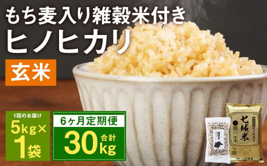 定期便6ヶ月】熊本県菊池産 ヒノヒカリ 玄米 計30kg(5kg×6回) もち麦入り雑穀米 計1.2kg(200g×6回) 米 お米 残留農薬ゼロ  低温貯蔵 - 熊本県菊池市｜ふるさとチョイス - ふるさと納税サイト