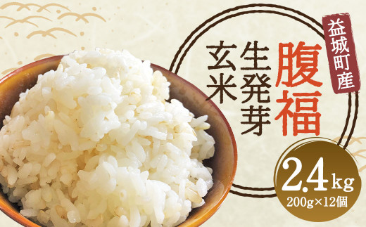 【熊本県益城町】腹福生発芽玄米 200g×12個 合計2.4kg お米 ヒノヒカリ