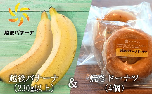 98 越後バナーナ 230g以上 焼きドーナツ 4個 セット 新潟県柏崎市 ふるさと納税 ふるさとチョイス
