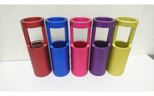 ふるさと納税 一輪挿し長角（斜） アルミ製＜青＞ 大阪府河内
