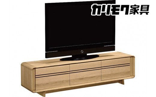 カリモク家具『テレビボード』QU6107 [1068] 家具 国産 テレビ台 カリモク家具 ダイニング リビング 収納 無垢 木製 国産 インテリア  転倒防止 ローボード テレビラック ラウンジ オーク 幅 1800 mm 曲面加工 家具 AV機器収納 引っ越し 転居 祝い - 岐阜県本巣市 ...