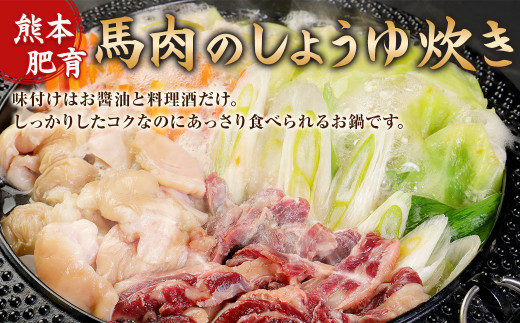 【熊本県菊陽町】熊本肥育 馬肉のしょうゆ炊き 鍋セット しょうゆ味