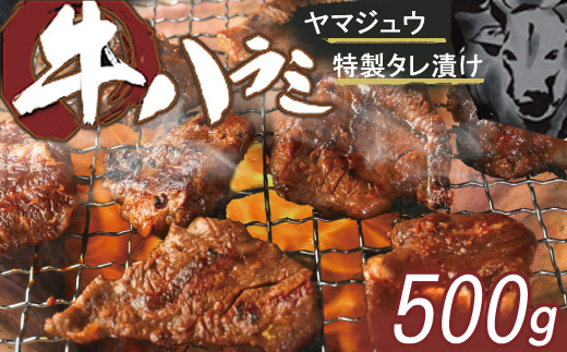 ヤマジュウの特製タレ漬け！牛ハラミ肉５００ｇ