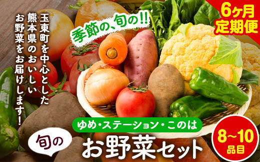 【6ヶ月定期便】 季節の野菜詰め合わせセット 8～10品目 《お申込み月の翌月から出荷開始》ゆめ・ステーション・このは 旬の野菜 キャベツ じゃがいも  にんじん トマト 大根