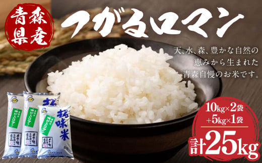 【青森県八戸市】青森県産 つがるロマン 25kg（10kg×2袋 5kg×1袋）お米 精米
