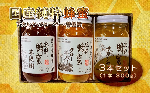 国産純粋蜂蜜（３００g×３本） - 北海道遠軽町｜ふるさとチョイス