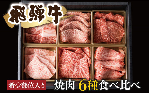 飛騨牛 焼肉 6種食べ比べ 希少部位 各100g 計600g 牛肉 肉 部位